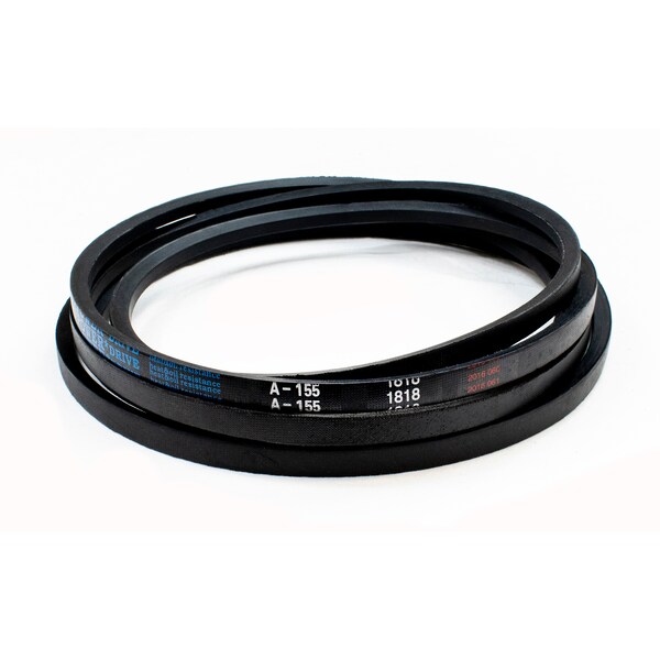 D&D A155 Classical V-Belt, 157 in Outside Length, 1/2 in Top Width, 1 Ribs A155 - main